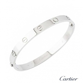 Cartier Love Bangle Size 18 in Platinum B6035718